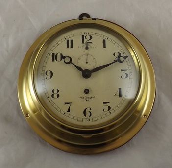 Brass Cased Ships Clock by Vincent, Weymouth