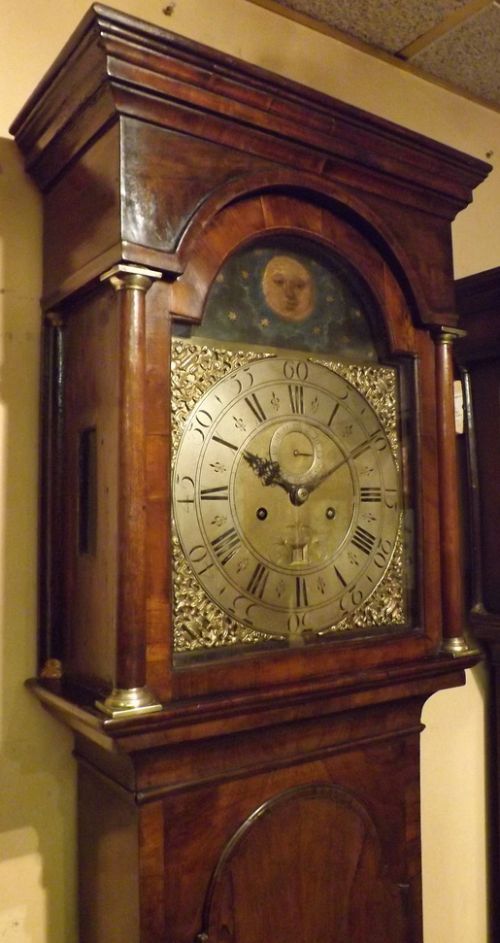 fig 1. A fine quality Georgian walnut longcase clock by Webb Bristol