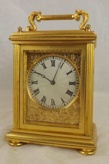 Small English Engraved Carriage Clock