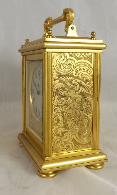 fig 1. Small English Engraved Carriage Clock 