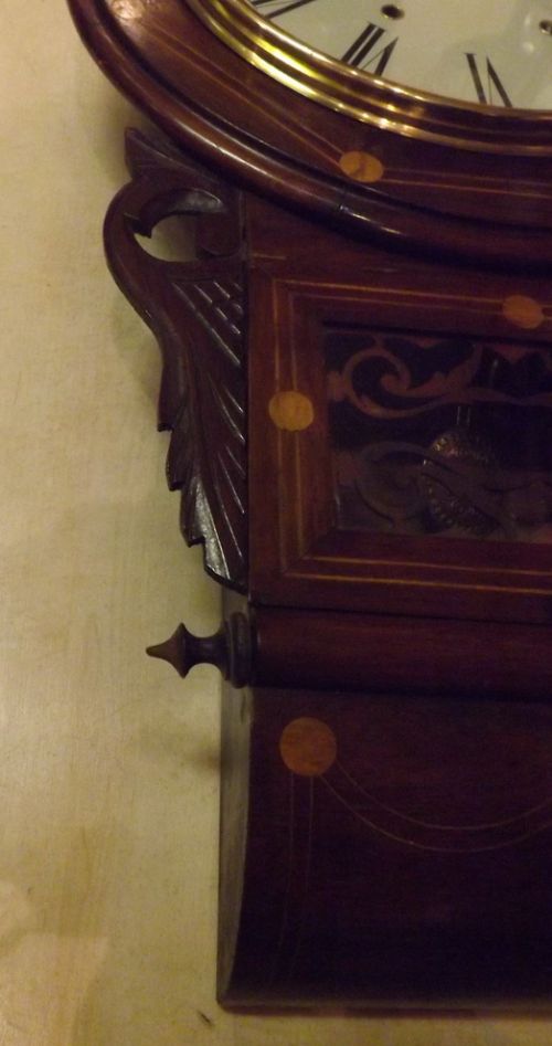 fig 1. Decorative Walnut Dropdial Wall Clock