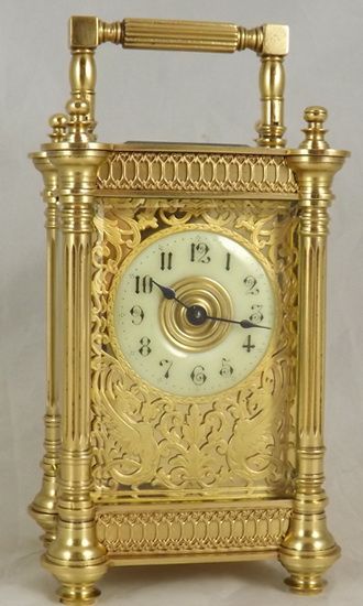 Fretted Dial Carriage Clock