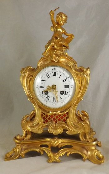 French Bronze Ormolu Mantel Clock