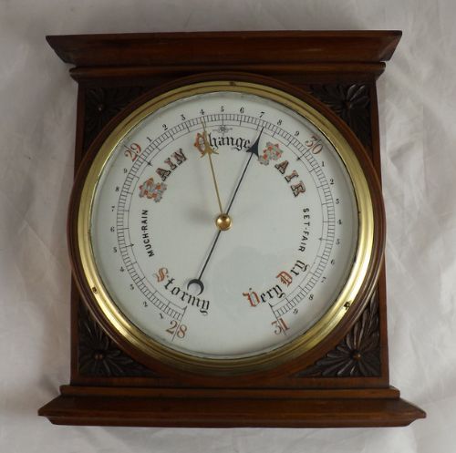Edwardian Carved Barometer