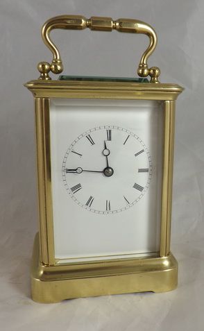 French Brass Bell Striking Carriage Clock
