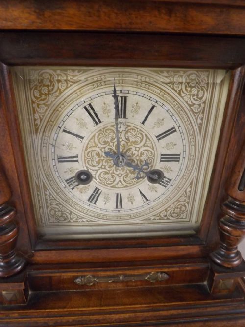 fig 1. A Walnut German Mantel Clock