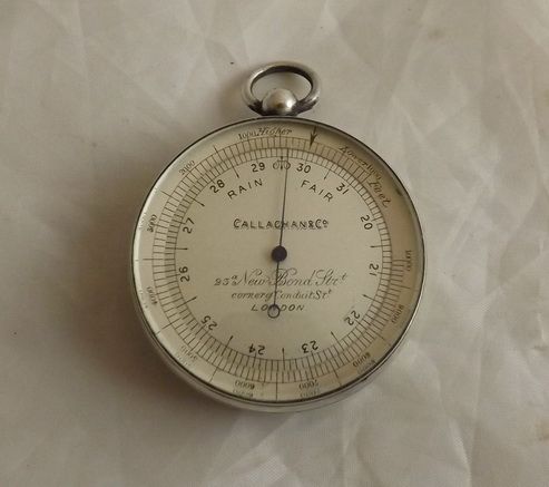 London Silver Pocket Barometer