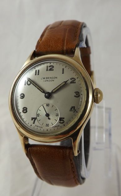 Vintage 9 Ct Gold Wristwatch by Jw Benson