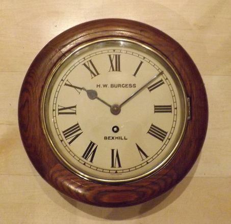 Small 8" Dial Wall Clock Burgess Bexhill