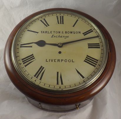 A Large 14" Fusee Wall Clock by Tarleton & Rowson, Liverpool