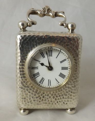 Miniature Victorian Silver Carriage Clock