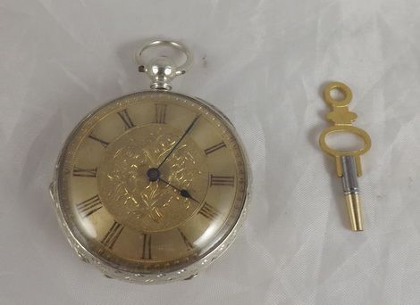 Silver Engraved Pocket Watch