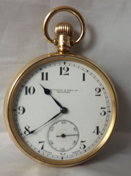 fig 1. Gents 9ct Gold Pocket Watch, Bradford