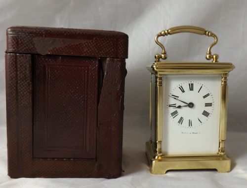 French Brass Carriage Clock by Mappin & Webb