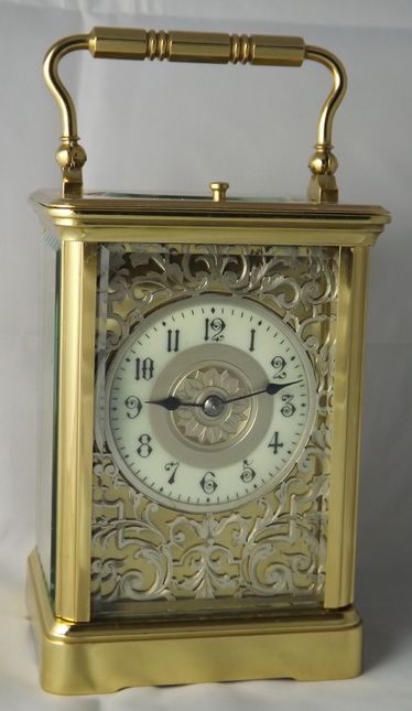 Carriage Clock Silver Fretted Dial