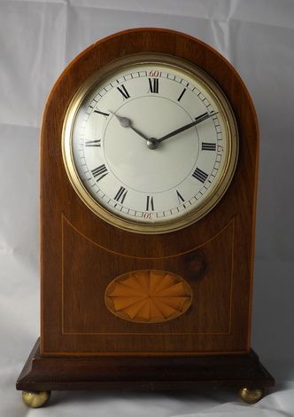 Edwardian Arched Mantel Clock Fan Inlay