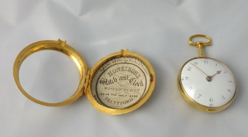 fig 1. Georgian Gilt Pair Case Verge Pocket Watch