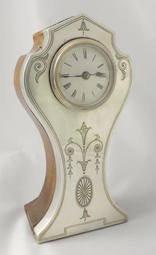 Silver Fronted Mantel Clock