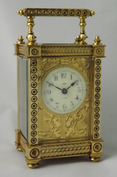 Gilt Fretwork Carriage Clock