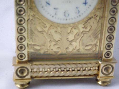 fig 1. Gilt Fretwork Carriage Clock 