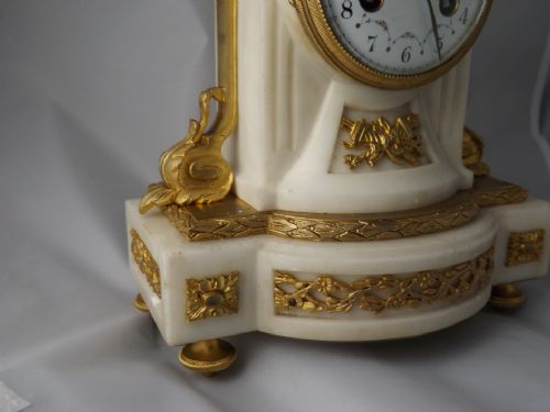 fig 1. French White Marble Mantel Clock