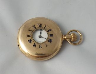 Half Hunter Waltham Gold Plated Pocket Watch