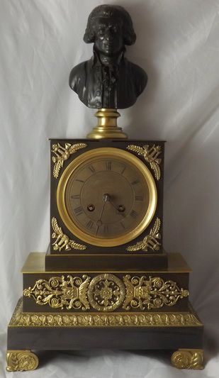Bronze Bust French Mantel Clock