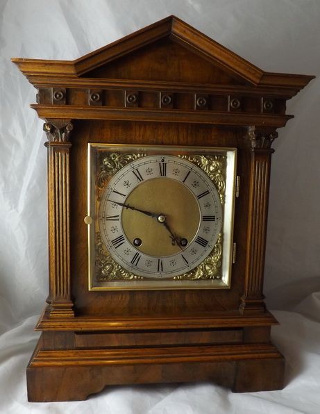 Lenzkirch Walnut Quarter Strike Mantel