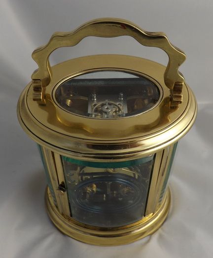 fig 1. Antique French Oval Cased Striking Carriage Clock
