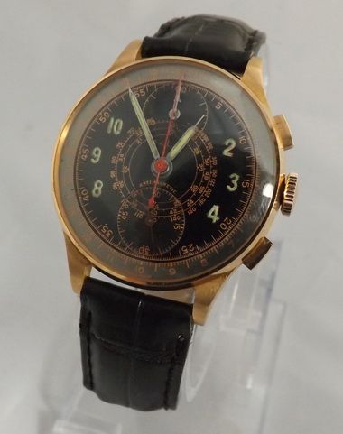 Gents 18k Rose Gold Chronograph Wristwatch