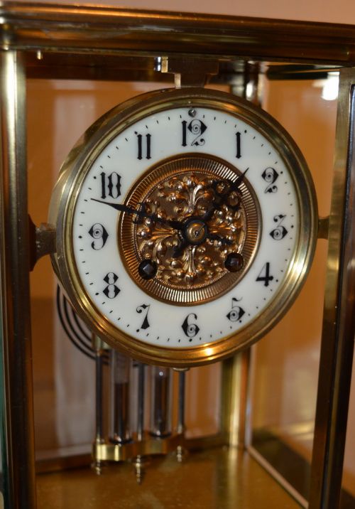 fig 1. French Four Glass Mantel Clock 