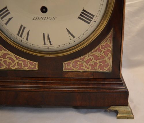 fig 1. Georgian Mahogany Fusee Bracket Clock Sowter, London.