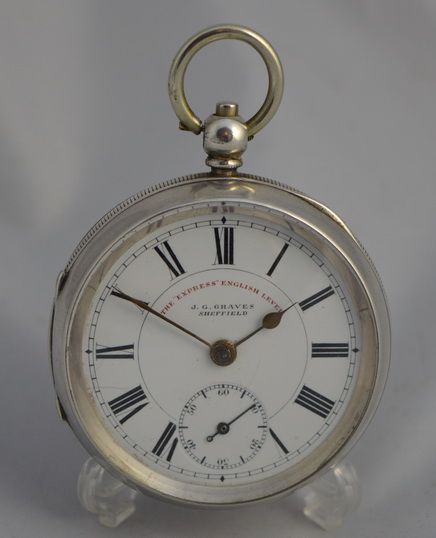 Silver English Pocket Watch J G Graves