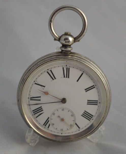 Antique Silver Pocket Watch Victorian 1889