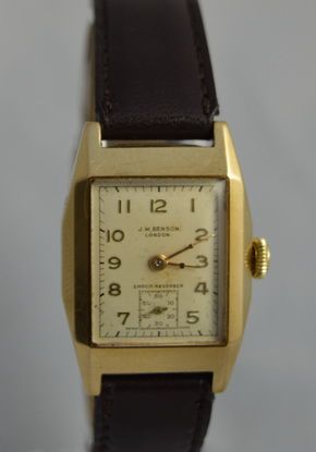 1950 Jw Benson London 9k Gold Wristwatch