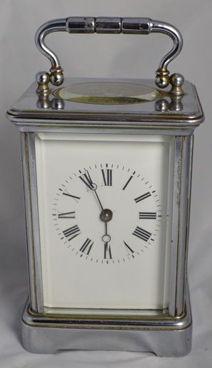 French Chrome Cased Carriage Clock