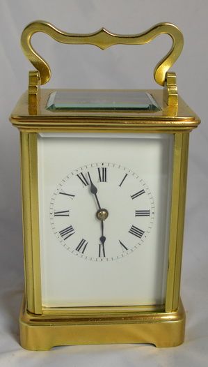 French Brass Cased Striking Carriage Clock