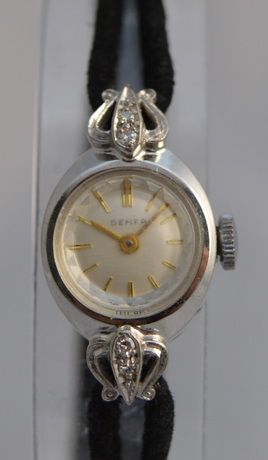 Ladies 14k White Gold Cocktail Watch