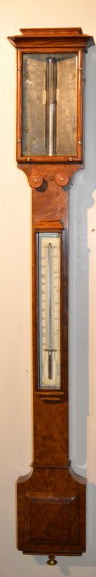 Walnut Victorian Stick Barometer, Liverpool