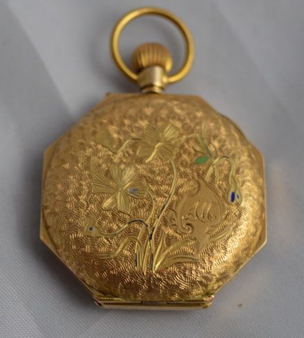 fig 1. Octagonal 14K Pocket Watch