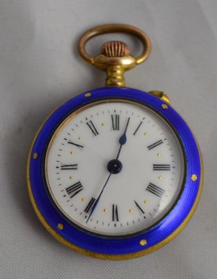 Blue Enamel Pocket Watch