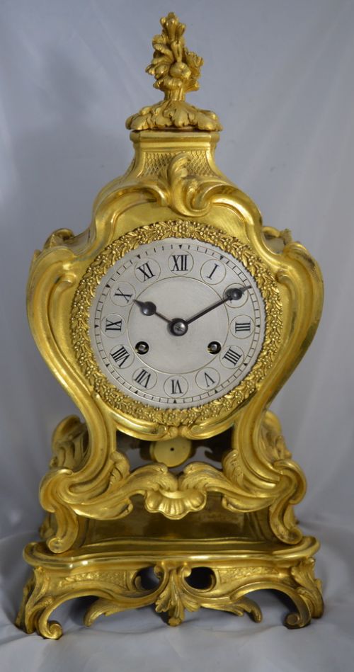 Rococo Ormolu Bronze Mantel Clock