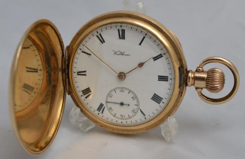Gold Plated Hunter Pocket Watch, Waltham
