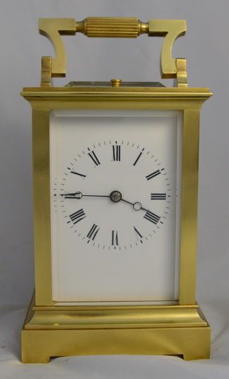 French Brass Striking Carriage Clock by Sj Rety