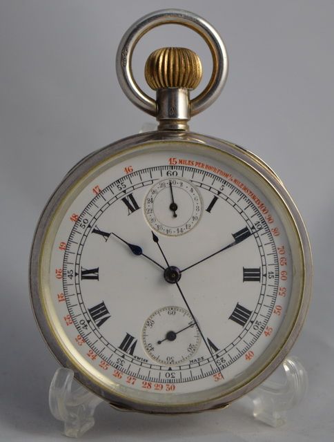 Silver Chronograph Pocket Watch