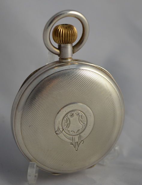 fig 1. Silver Chronograph Pocket Watch