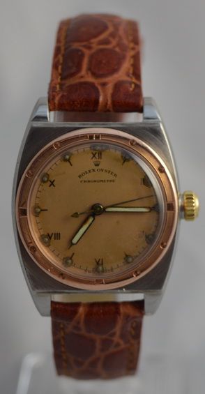 1932 Vintage Gents Rolex Pink Gold & Steel