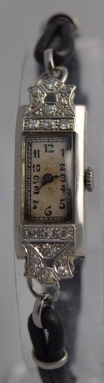 Ladies Art Deco Platinum & Diamonds Cocktail Watch