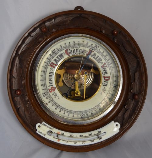 Aneroid Carved Barometer