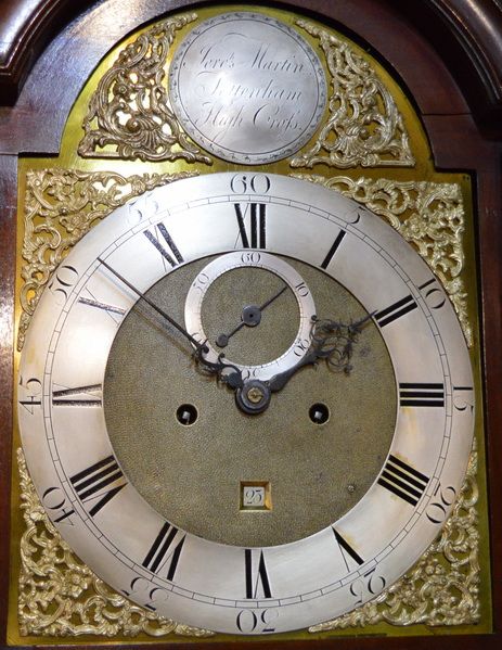 fig 1. Georgian Mahogany Longcase Clock Martin of Totttenham, London.